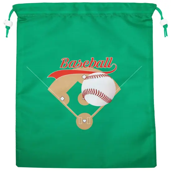 12 Pack of Baseball Party Favor Bags, Drawstring Pouches for Birthday, Baby Shower, Sports Party (12 x 10 In) {6}
