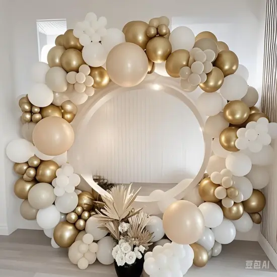 Cream golden Balloons Garland Arch Kit - 5+10+18 Inch Cream golden Confetti Birthday Balloons Cream golden Birthday Decorations for Women Girls Princess Engagement Wedding Party Decorations {3}