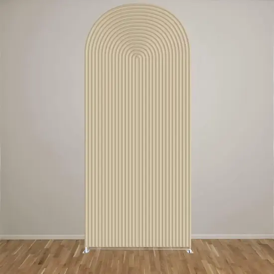 Light Tan Ripples Pattern Arch Backdrop Cover for Birthday Party Wedding Baby Shower Decorations Chiara Backdrops Arched Wall Frame Stands Covers Props GP-454 3ft * 6ft {2}