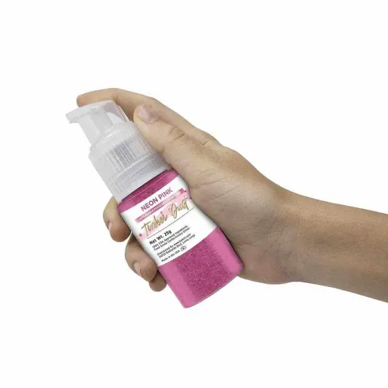 Bakell - Neon Pink Tinker Dust Edible Glitter (25g, 1x Spray Pump) for Food, Desserts, and Beverages! {6}