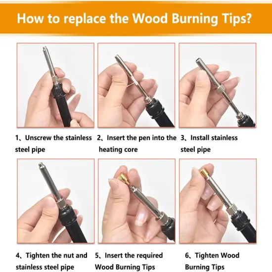 Wood Burning Tips Set and Stencils, Pyrography Wood Burning Alphabet Numbers Symbols Stamps Set（ Include 53 Assorted Wood Burning/Carving/Embossing & Soldering Tips and 8 Stencils） {3}
