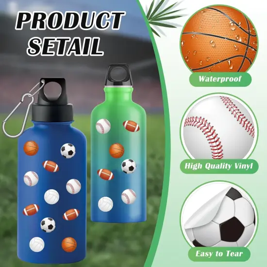 Mini 1000 Pcs Sports Ball Stickers for Kids Soccer, Football, Baseball, Basketball, Volleyball Stickers for Kids Ball Themed Party Birthday Classroom Decorations {3}