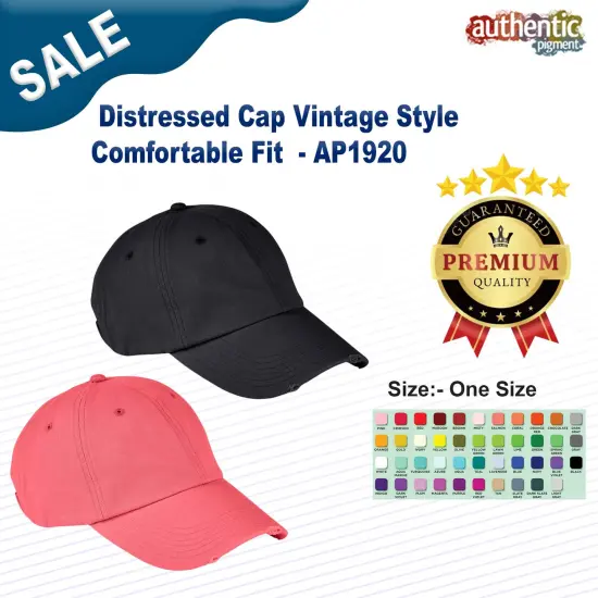 Authentic Pigment&reg; Distressed Cap Vintage Style Comfortable Fit SQUASH {2}