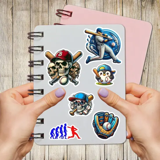 Pack 50 PCS Baseball Stickers Print Outdoors Theme Waterproof Vinyl Decals for Boys Teens Adults Sports Lovers Labels Decor Skateboard Water Bottles Bumper Helmet Laptop {5}