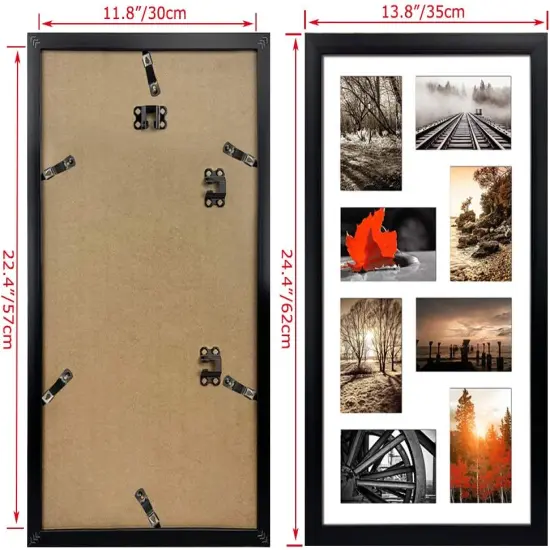 4x6 Black Collage Picture Frames Set of 2, 8 Openings Matted Collage Frame for 4x6 Pictures to Display 16 Multi Photos for Wall {1}