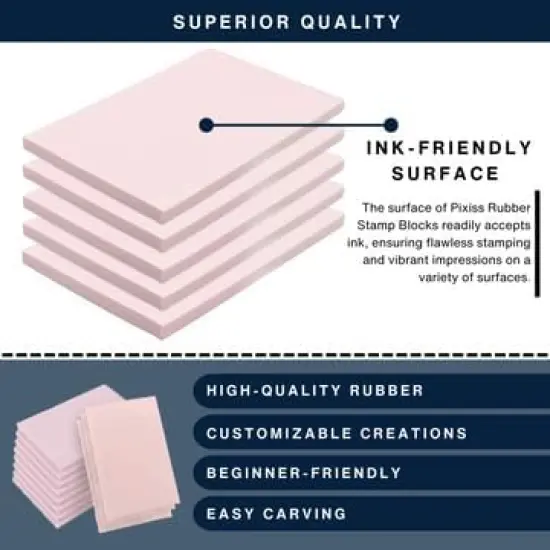 Stamp Pads for Rubber Stamps 5-Pack (6x4) and Rubber Stamp Carving Tools - Block Printing Kit by Pixiss - Rubber Block Stamp Maker Printmaking Supplies {2}