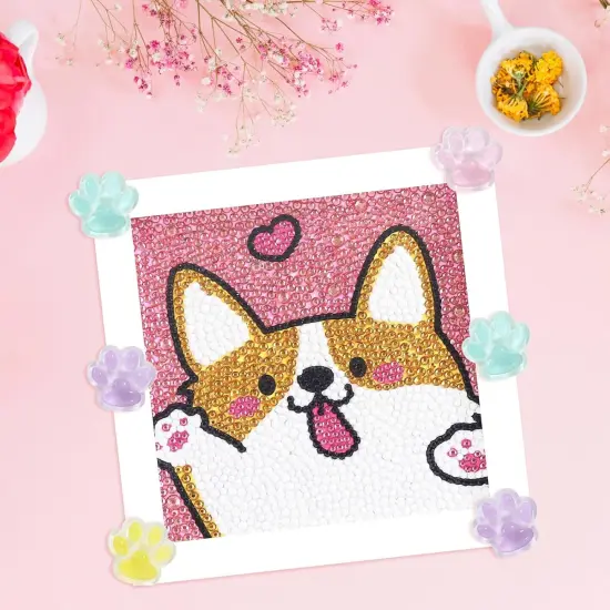 8 Pcs Diamond Art Painting Magnet Cover Minder, Paw Shape Diamond Picture Magnetic Holder Locator, Cross Stitch Diamond Picture Fixator with Case, Diamond Art Accessories Tools for Adults Craft {3}