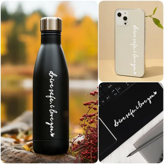 Wrapables Drive Safe, I Love You Car Rearview Mirror Window Decal Sticker (Set of 3) {4}