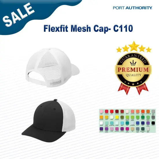 Port Authority&reg; Flexfit Mesh Cap Heath Graphite/Black {3}