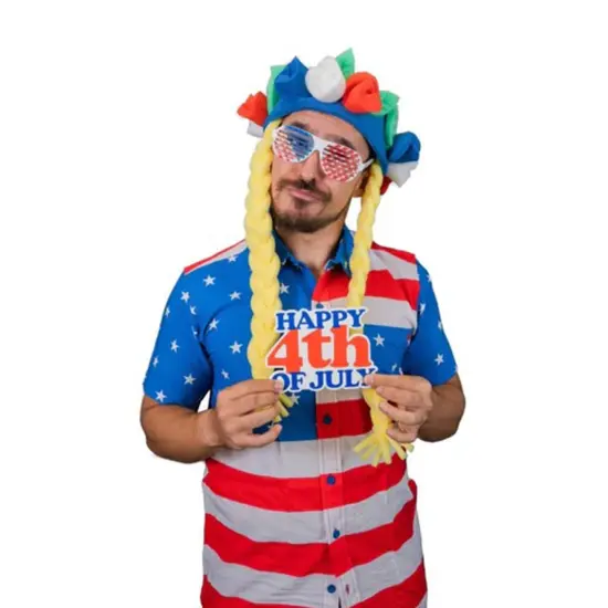 USA Roses & Braids Headband {2}