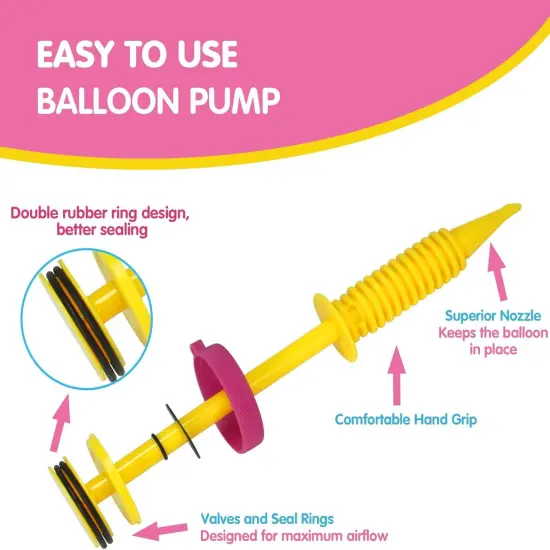 Balloon Pump, 3-Pack Can inflate Balloons in Both Directions Balloon Pump Hand, Fits160 260 Magic Foil Round Balloons {2}