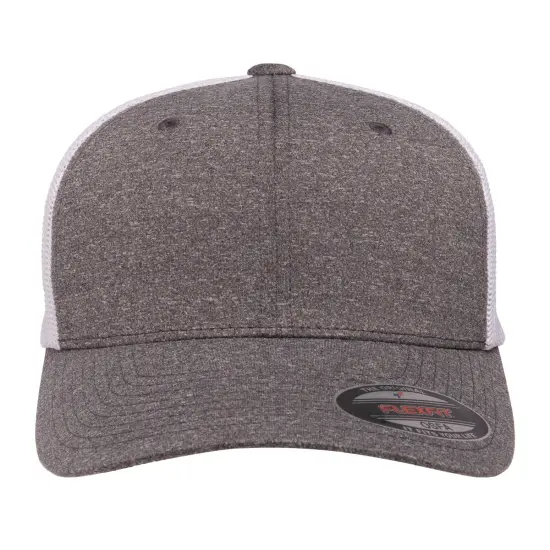 Flexfit&reg; Adult Poly M&eacute;lange Stretch Mesh Cap HEATHER/ NAVY {4}