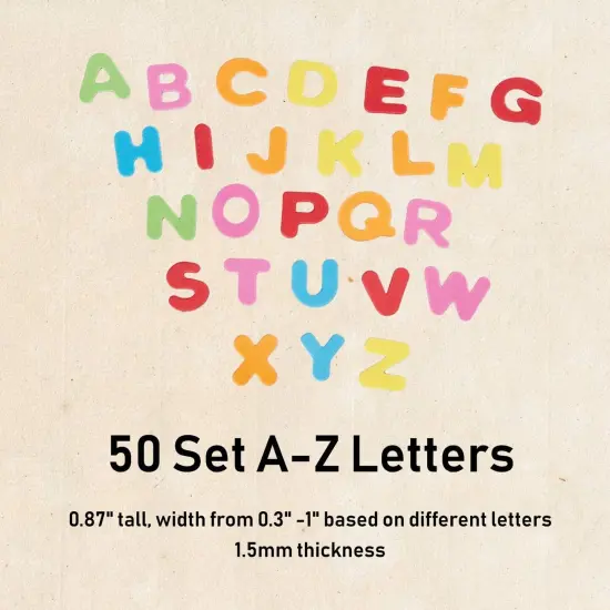 1300 Pieces Small Foam Letter Stickers for Crafts, 50 Sets of Adhesive A-Z Alphabets for Kids (6 Colors) Multicolor {6}