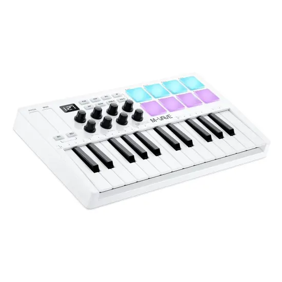 M-WAVE MIDI Keyboard Bluetooth &ndash; 25-Key Pad Controller with Drum Pads, Knobs, Software Included {1}