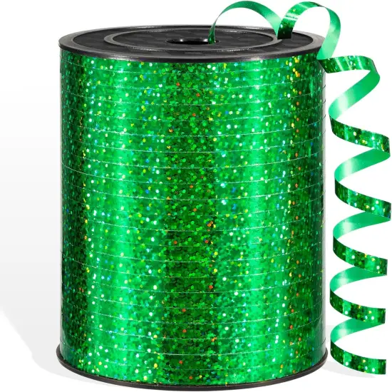 600 Yards Green Shiny Curling Ribbon 1/5 Inch Green Christmas Balloon String Ribbon {1}