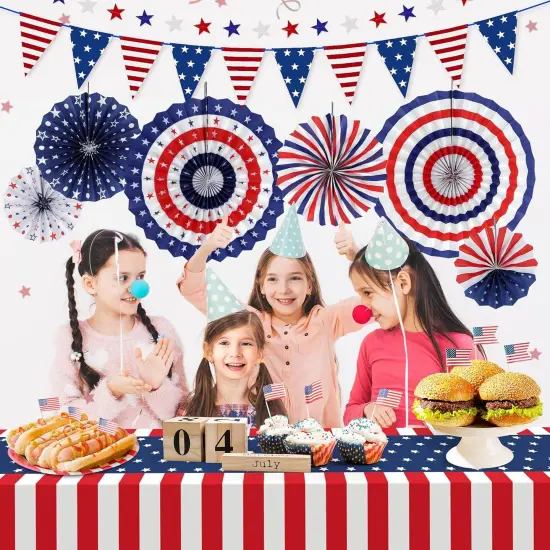 Patriotic 4th of July Decorations Set, 9 Pcs Red White and Blue {5}