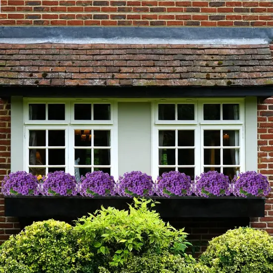 15 Bundles Summer Bushes Artificial Flowers UV Resistant Outdoor {2}