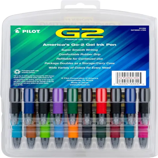 Premium Gel Roller Pens, Fine Point 0.7 mm, Assorted Colors, Pack of 20 {2}