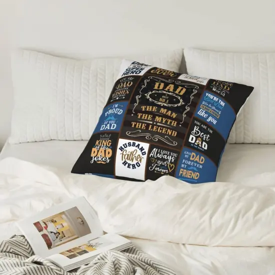 Dad Gifts from Daughter, Gift for Dad from Son, Dads Birthday Gifts Ideas, Presents for Dad from Kids, Best Dad Gifts, Father Bday Gifts Throw Pillow Covers 18 x 18 Inch {3}