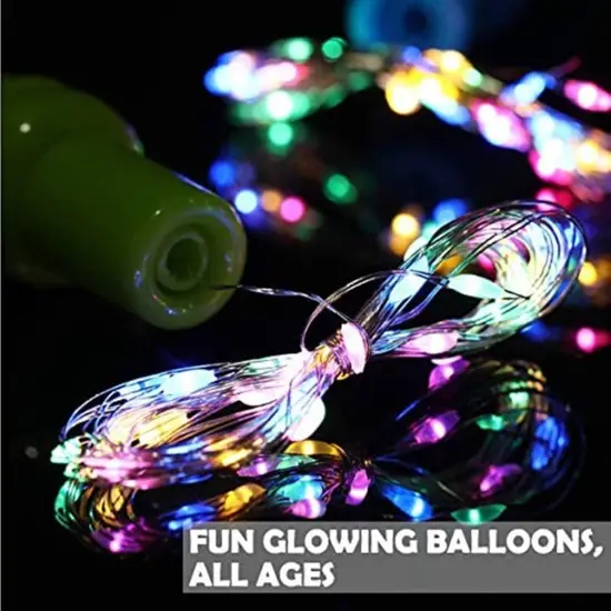 10 Pack LED Bobo Balloons with Stick and Pump,Transparent LED Light Up Balloons,with String Lights for Party Birthday Wedding Festival Decorations (Colorful) (Multicolor) {3}