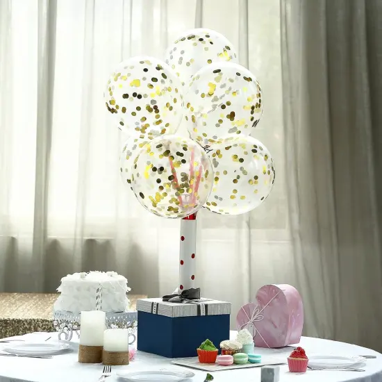 Gold Confetti Latex Party Balloons - 60 Pack 12 inch Helium Gold Confetti Balloons for Wedding Graduation Baby Shower Birthday Party Decorations {4}