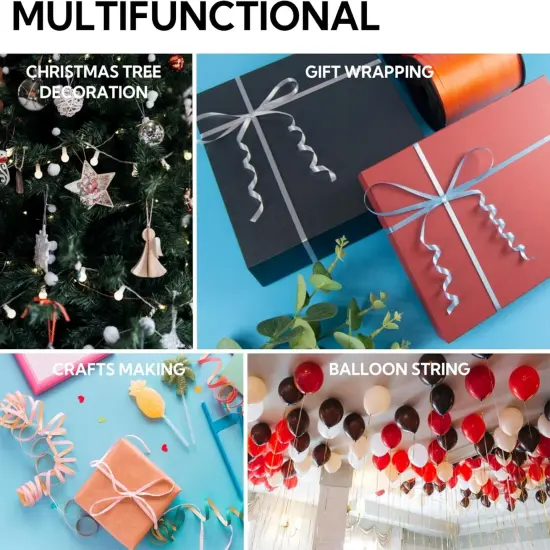 Curling Ribbon White, Balloon String Curly Ribbon 1 Roll for Gift Wrapping {4}