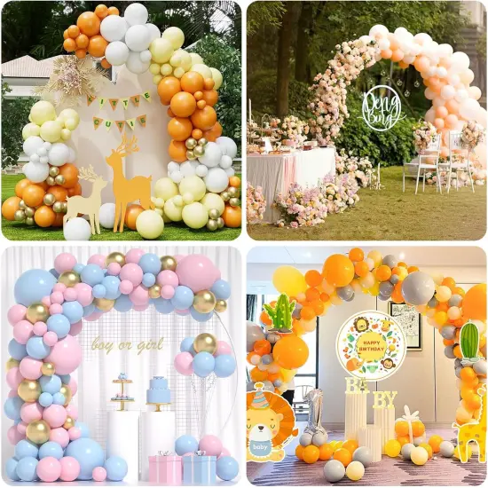 Gold Balloon Arch Stand Kit, 9.3ft & 6ft Free Bending Soft Balloon Flower Backdrop Stands Set with Water Base {5}