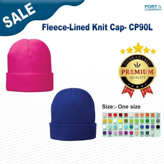 Port & Company&reg; Fleece Lined Knit Cap CoyoteBrn {2}