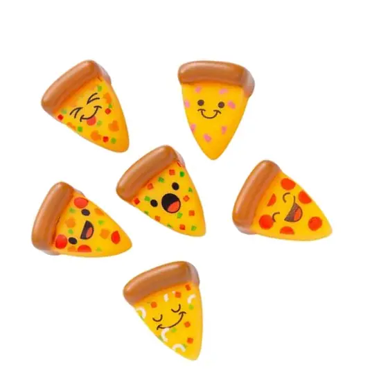 Mini Rubber Pizza Characters 1 1/2 Inches Soft Rubber {4}