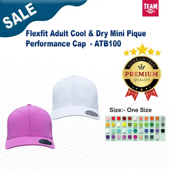 Team 365&reg; Flexfit Adult Cool & Dry Mini Pique Performance Cap SPORT GRAPHITE {2}