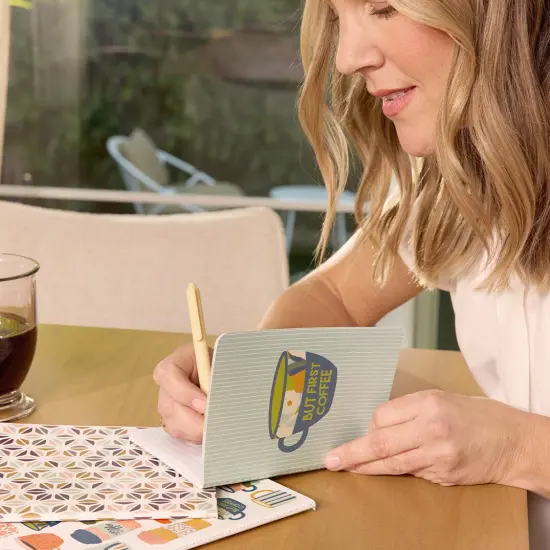 But First Coffee Stitched Notebook Set, Softcover Journal, Class Notebooks {2}