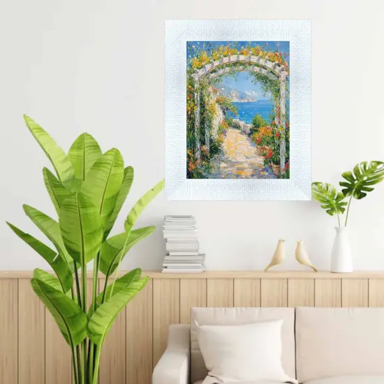 Wide Bright White Glitter Gloss Picture Frame 36x48 frame {6}