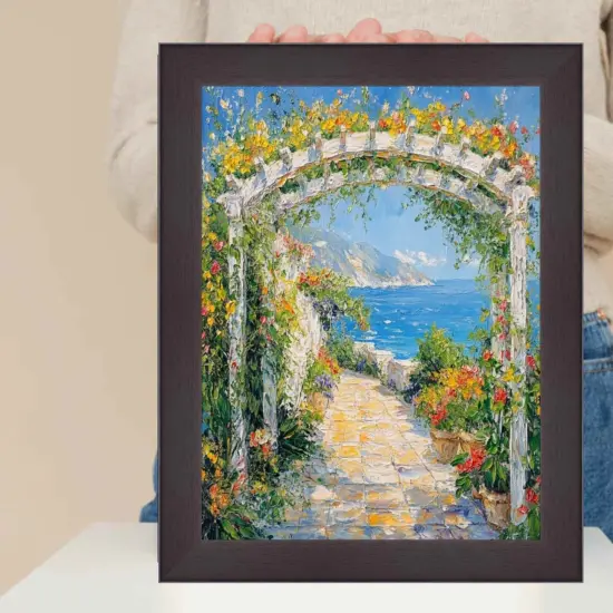 Flat Coffee Bean Wood Grain Picture Frame 16x16 frame {6}