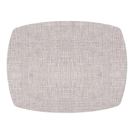 Linen Style Placemat with Rounded Corners Gray {4}