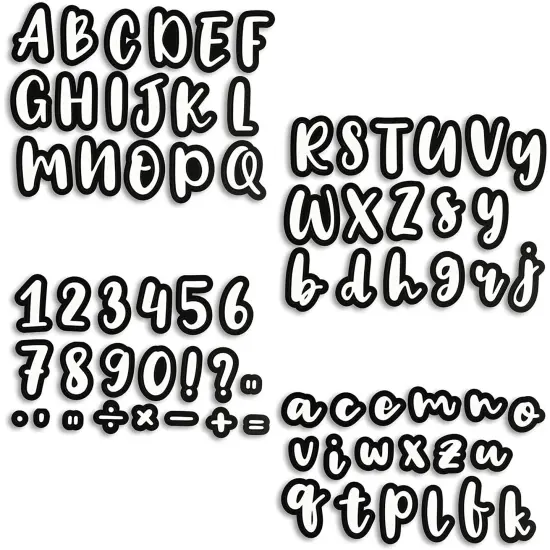 146 Piece Alphabet, Numbers, Punctuation White Cutout Letters for Bulletin Board, Classroom, Chalkboard, 3.2 Inch Black {1}