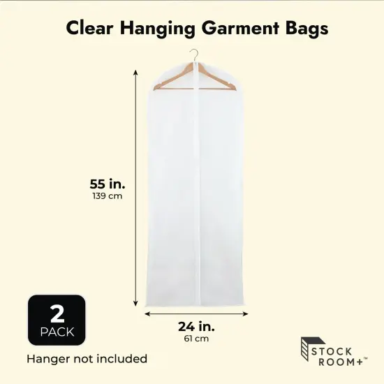 Clear Hanging Garment Bag Covers, Zippered Closet Bags for Clothes (4 Sizes, 8 Pack) {5}