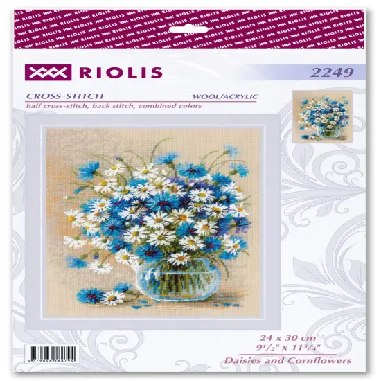 Daisies and Cornflowers R2249 Counted Cross Stitch Kit {2}