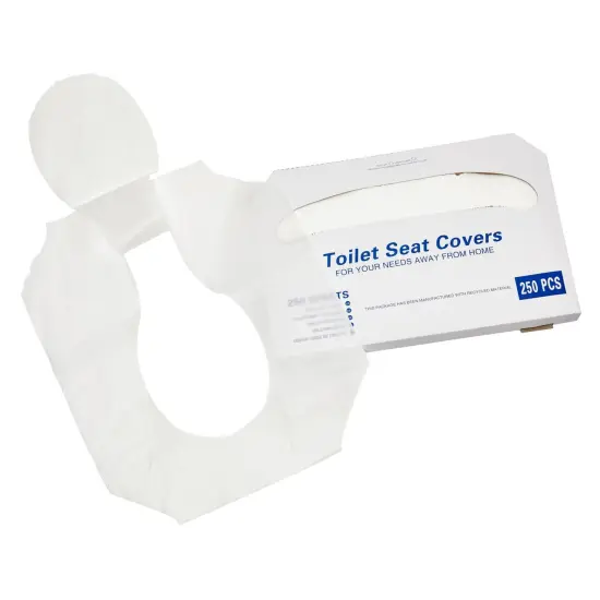 4 Pack of 250 Pieces Disposable Toilet Seat Covers, Flushable Paper Cover for Bathroom, Travel Accessories, Kids, Adults, 14 x 16 In (1000 Pack) {6}