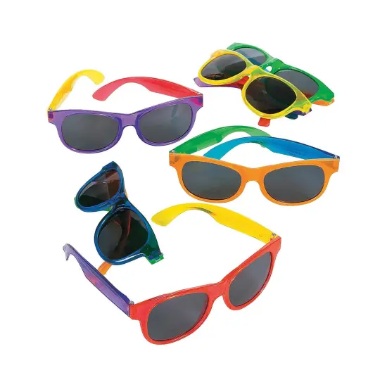 Adults Bright Transparent Sunglasses 12 Pieces {1}
