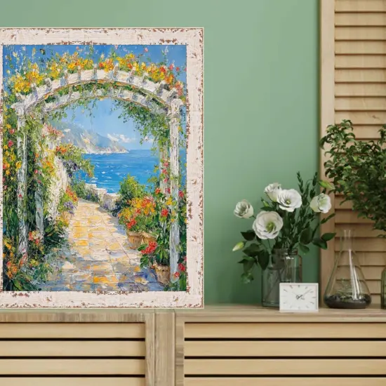 Slim White Creme Chabi Chic Farmhouse Rustic Picture Frame 30x40 frame {6}