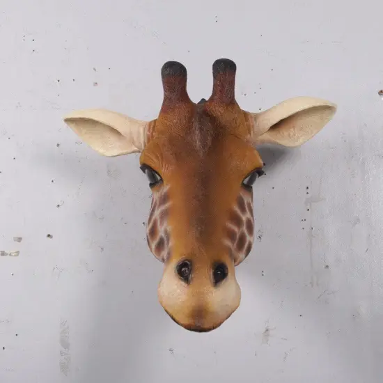 Small Giraffe Head Life Size Statue {6}