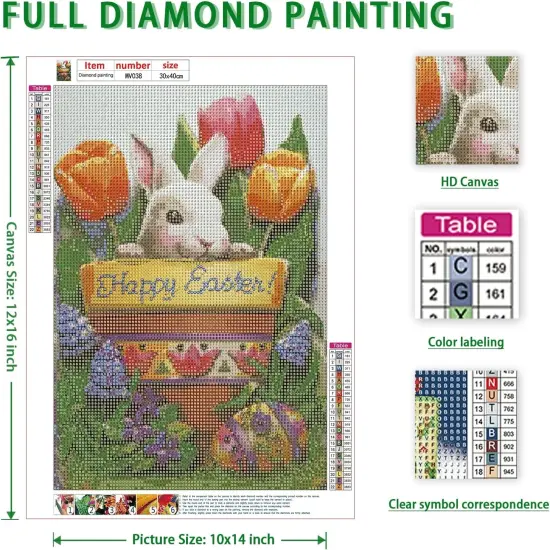 5D Easter Bunny Diamond Painting Kits {3}