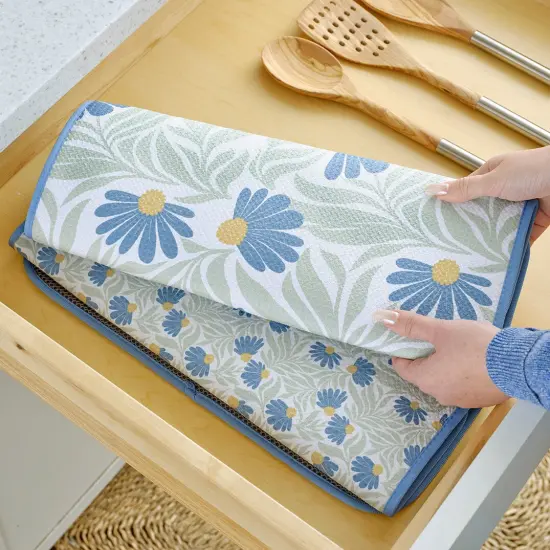 Blue Coneflower Microfiber Dish Drying Mats, Set of 2 {3}