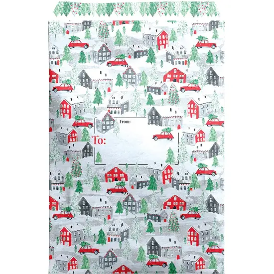 Pack/6: Christmas Town Theme Mailing Envelope {1}