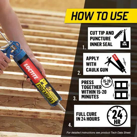 PL Premium Polyurethane Construction Adhesive, Versatile Construction Glue for Wood, Concrete, Stone, Metal & More {2}