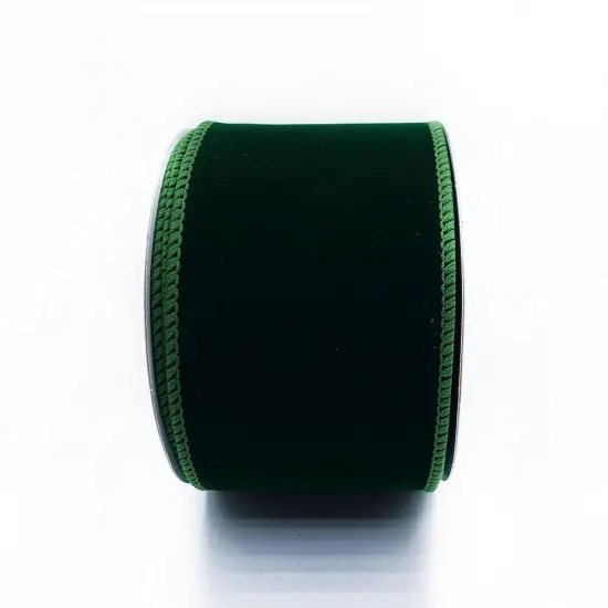Designer's Shop WR 63-5033 2.5&rdquo; x 10 yard Holiday Velvet Hunter Green wired edge ribbons {2}