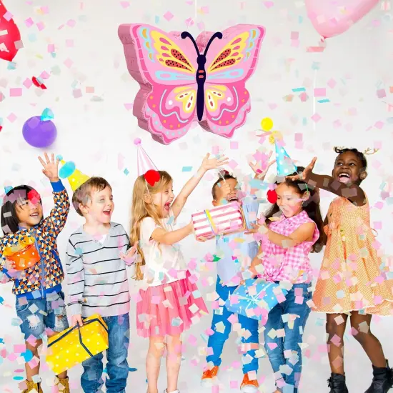 Butterfly Pi&ntilde;ata Girls Butterfly Party Supplies Fairy Woodland Set - Pink Birthday Pi&ntilde;ata with Stick and Blindfold Mask for Birthday Baby Shower Party Supplies Decoration {5}