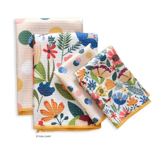 Field Of Flowers All-Purpose Microfiber Towels, Set of 4 {1}