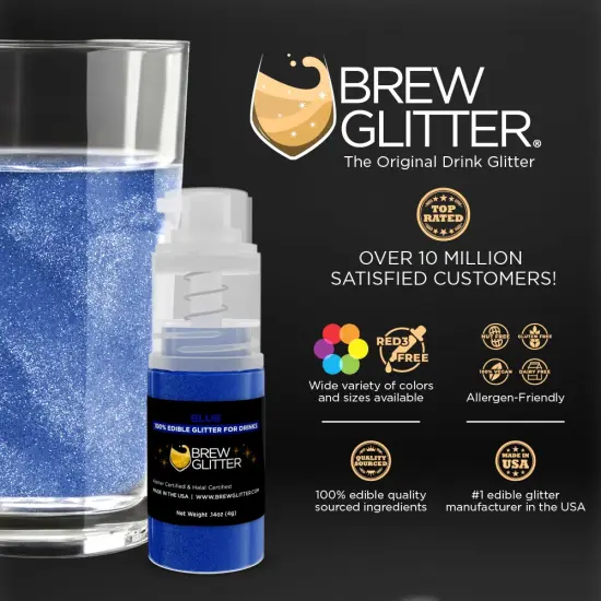 Brew Glitter - Blue Edible Drink Glitter (4g, Mini Spray Pump) for Beer, Cocktails and Beverages {2}