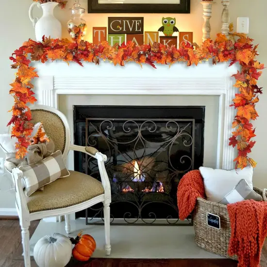 12 Pack Fall Maple Leaf Garland {2}